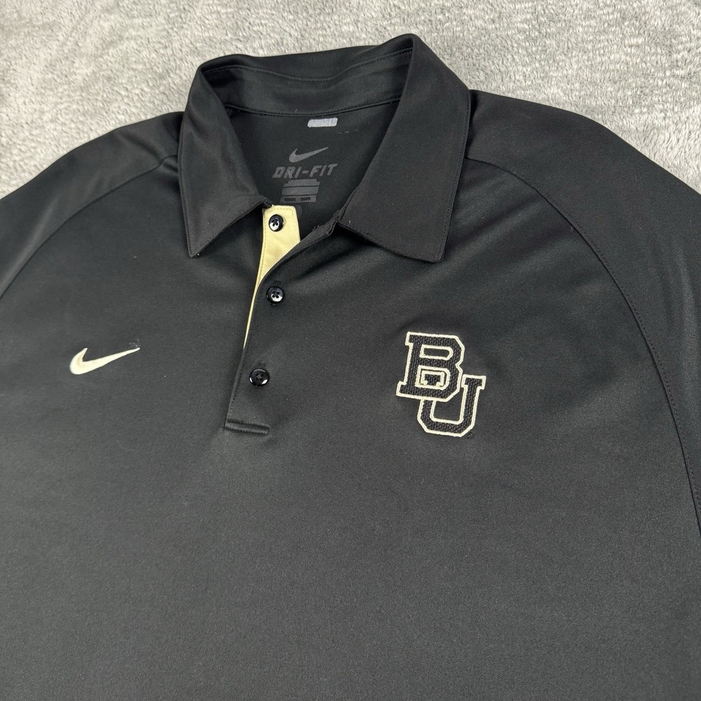 Baylor Bears University Nike Dri-Fit Polo Shirt Men XL Black Performance Golf